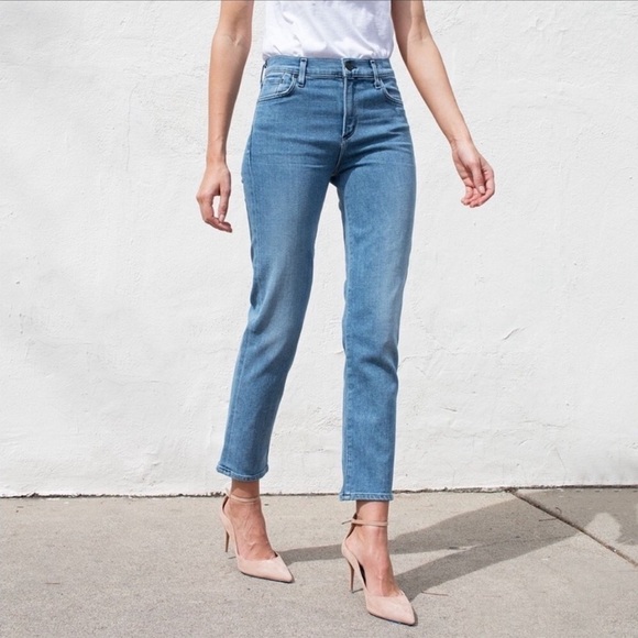 NWT GOLDSIGN x REVOLVE Semi Fit High Rise Slim Straight Jean, Size 24 - Picture 1 of 13